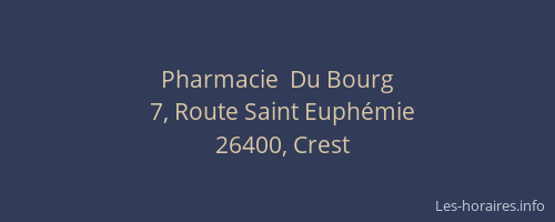 Pharmacie  Du Bourg