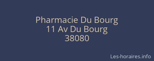 Pharmacie Du Bourg
