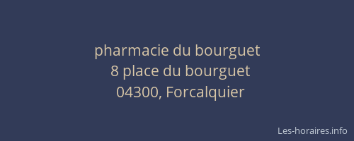 pharmacie du bourguet