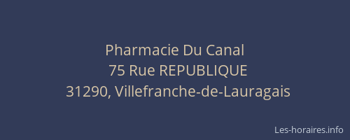 Pharmacie Du Canal