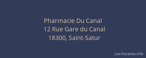 Pharmacie Du Canal