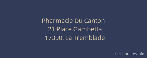 Pharmacie Du Canton