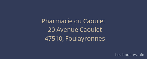 Pharmacie du Caoulet
