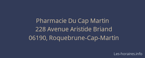 Pharmacie Du Cap Martin