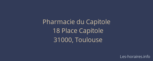 Pharmacie du Capitole