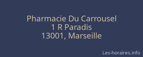 Pharmacie Du Carrousel