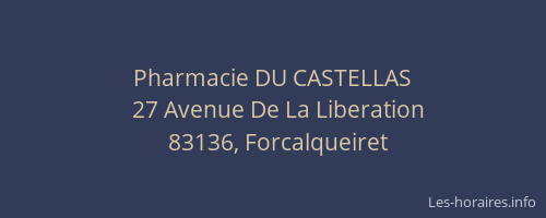 Pharmacie DU CASTELLAS