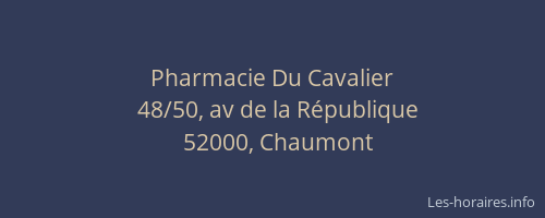 Pharmacie Du Cavalier