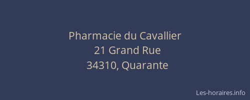 Pharmacie du Cavallier