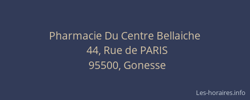 Pharmacie Du Centre Bellaiche