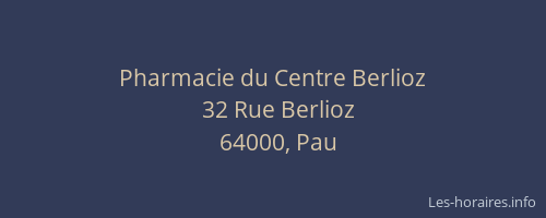 Pharmacie du Centre Berlioz