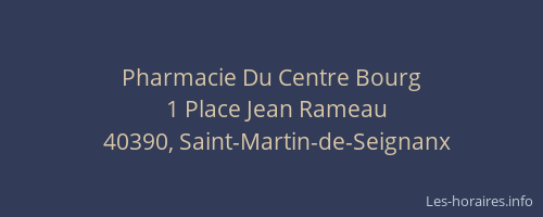 Pharmacie Du Centre Bourg