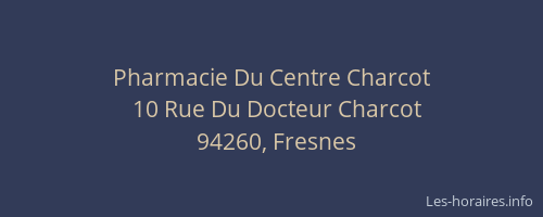 Pharmacie Du Centre Charcot
