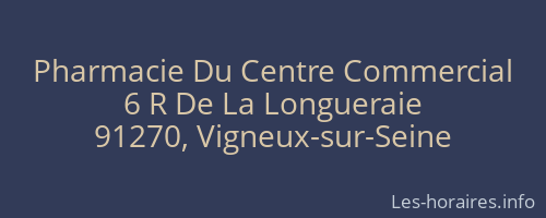 Pharmacie Du Centre Commercial