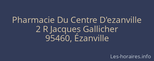 Pharmacie Du Centre D'ezanville
