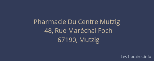 Pharmacie Du Centre Mutzig