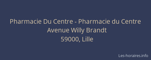Pharmacie Du Centre - Pharmacie du Centre