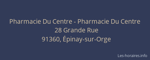 Pharmacie Du Centre - Pharmacie Du Centre