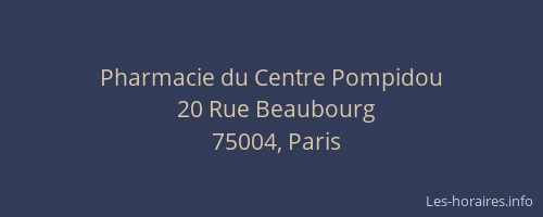 Pharmacie du Centre Pompidou