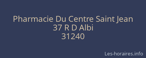 Pharmacie Du Centre Saint Jean