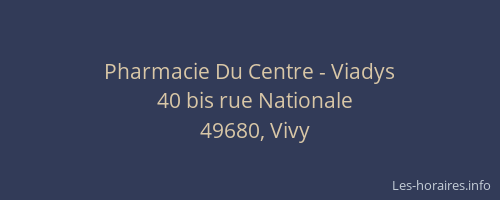 Pharmacie Du Centre - Viadys