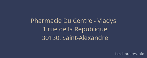 Pharmacie Du Centre - Viadys