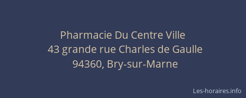 Pharmacie Du Centre Ville