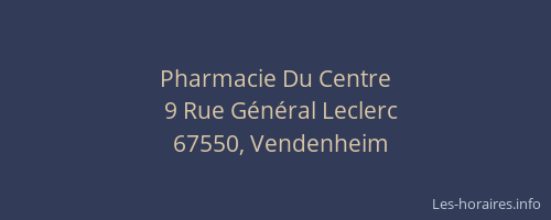 Pharmacie Du Centre