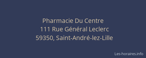 Pharmacie Du Centre