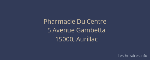 Pharmacie Du Centre