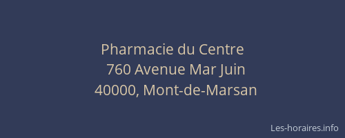 Pharmacie du Centre