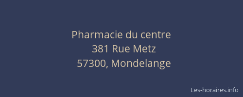 Pharmacie du centre