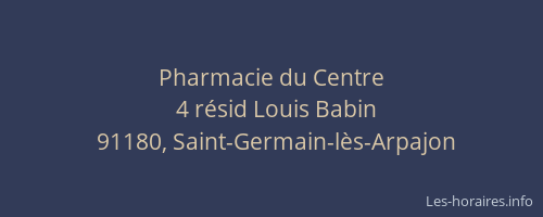 Pharmacie du Centre