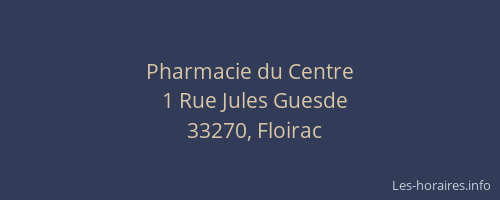 Pharmacie du Centre