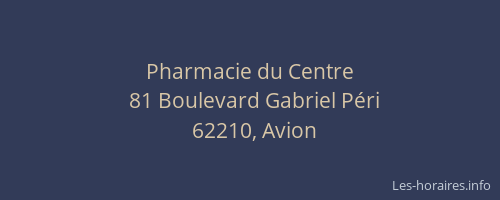 Pharmacie du Centre
