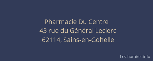 Pharmacie Du Centre