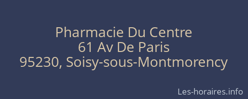 Pharmacie Du Centre