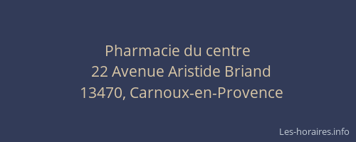 Pharmacie du centre