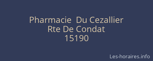 Pharmacie  Du Cezallier