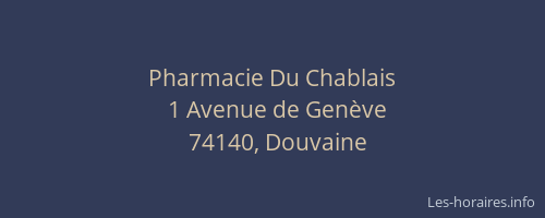 Pharmacie Du Chablais