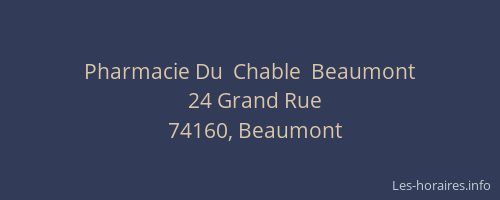 Pharmacie Du  Chable  Beaumont