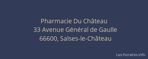 Pharmacie Du Ch&acirc;teau