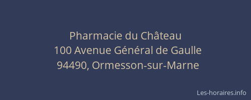 Pharmacie du Ch&acirc;teau