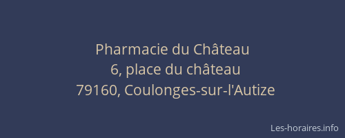 Pharmacie du Ch&acirc;teau