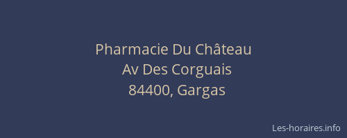 Pharmacie Du Ch&acirc;teau
