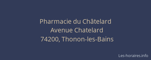 Pharmacie du Châtelard