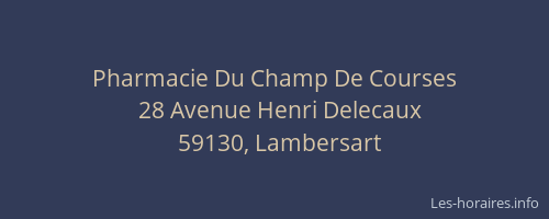 Pharmacie Du Champ De Courses