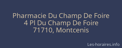 Pharmacie Du Champ De Foire