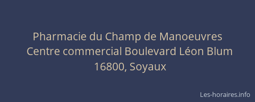 Pharmacie du Champ de Manoeuvres