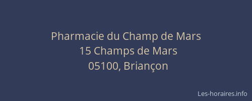 Pharmacie du Champ de Mars